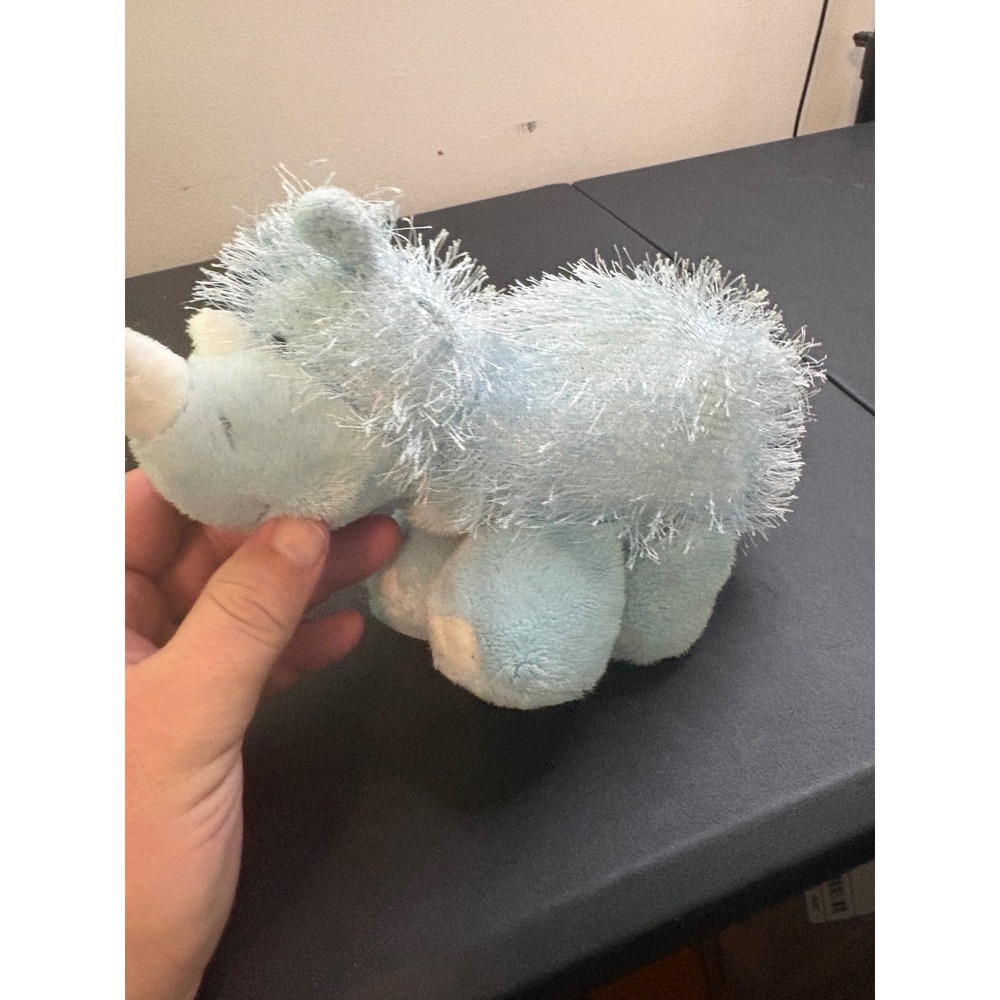 Webkinz Ganz Blue Rhino Plush Stuffed Animal‎ Tinsel Fur HM125 Collectible Toy